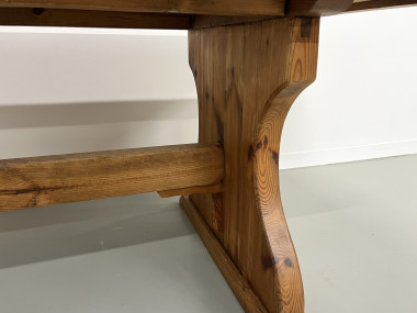 Table monastère savoyarde en pin massif, CIRCA 1970, vue 11