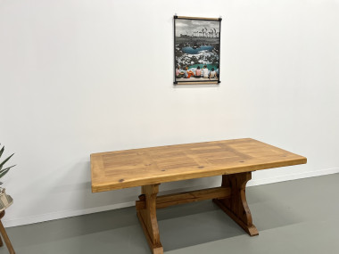 Table monastère savoyarde en pin massif, CIRCA 1970, vue 13