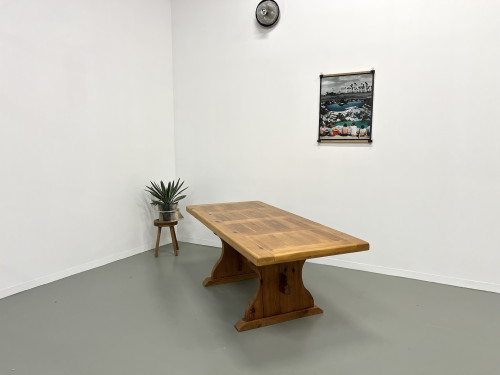 Table monastère savoyarde en pin massif, CIRCA 1970, vue 14