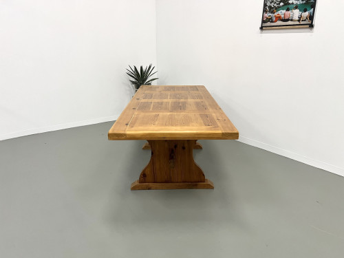 Table monastère savoyarde en pin massif, CIRCA 1970, vue 15