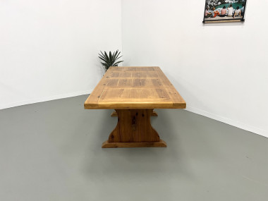 Table monastère savoyarde en pin massif, CIRCA 1970, vue 15
