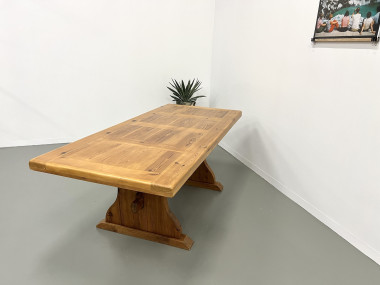 Table monastère savoyarde en pin massif, CIRCA 1970, vue 16