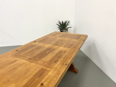 Table monastère savoyarde en pin massif, CIRCA 1970, vue 18