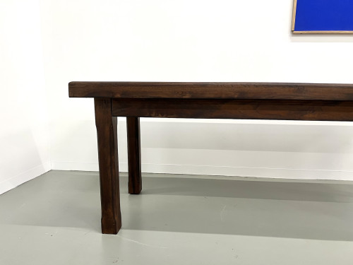 Petite table de ferme des années 50 en noyer blond, vue 5