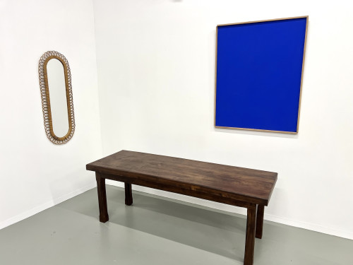 Petite table de ferme des années 50 en noyer blond, vue 10