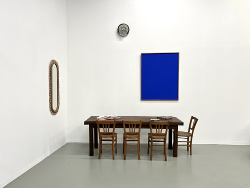 Petite table de ferme des années 50 en noyer blond, vue 13