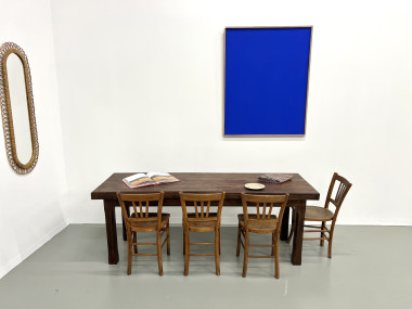 Petite table de ferme des années 50 en noyer blond, vue 14