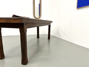 Petite table de ferme des années 50 en noyer blond, vue 20