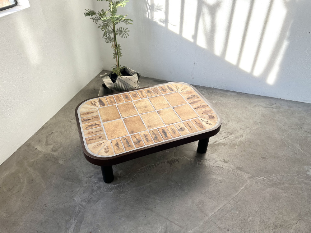 Table basse Roger Capron, modèle "Herbiers", vue 1