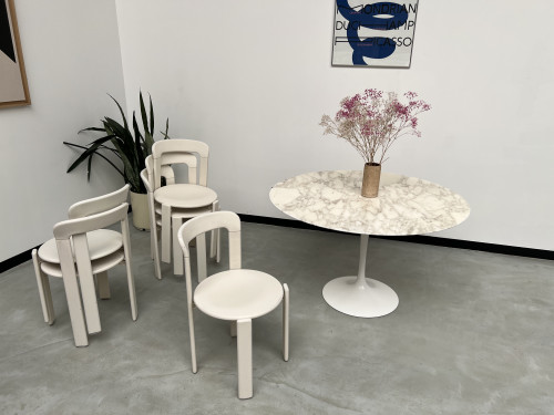 Table ronde Florence Knoll, plateau marbre et piétement tulipe, circa 1960, Eero Saarinen, vue 4