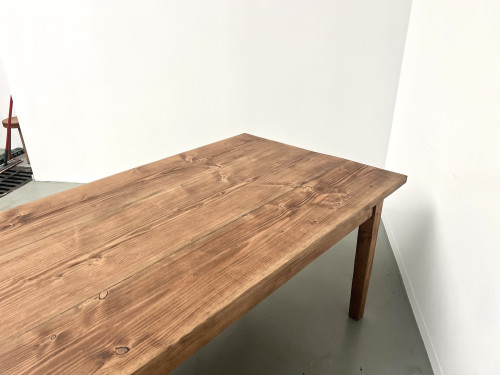 Très grande table de ferme en pin aux pieds fuseaux, vue 19