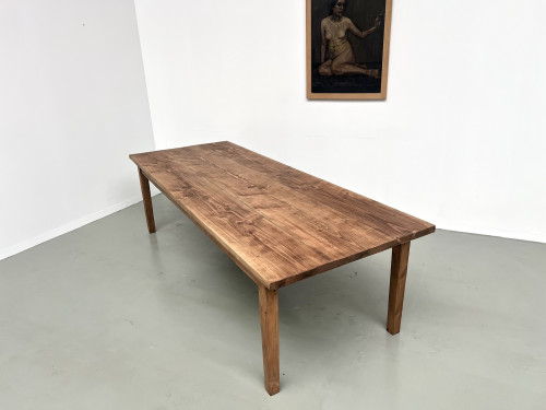 Très grande table de ferme en pin aux pieds fuseaux, vue 21