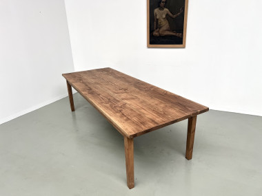 Très grande table de ferme en pin aux pieds fuseaux, vue 21