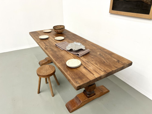 Table de monastère en chêne massif, vue 14