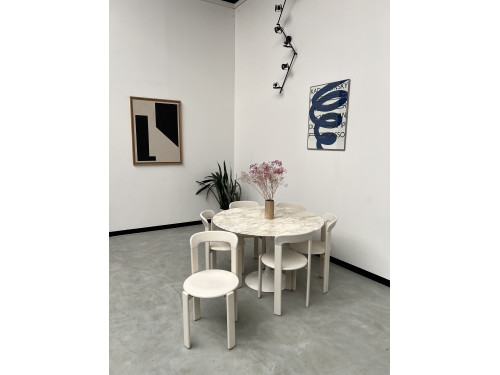 Table ronde Florence Knoll, plateau marbre et piétement tulipe, circa 1960, Eero Saarinen, vue 3