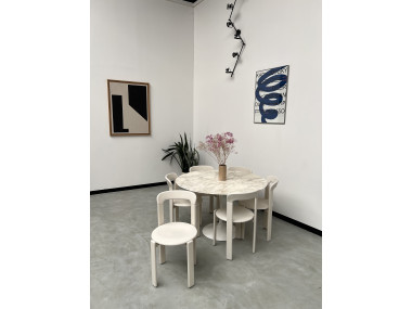 Table ronde Florence Knoll, plateau marbre et piétement tulipe, circa 1960, Eero Saarinen, vue 3