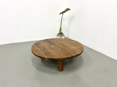Table basse moderniste circulaire en chêne, vue 3