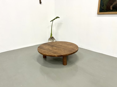 Table basse moderniste circulaire en chêne, vue 4