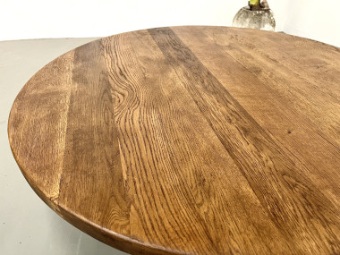 Table basse moderniste circulaire en chêne, vue 5