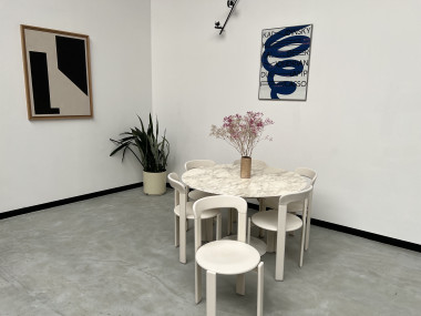 Table ronde Florence Knoll, plateau marbre et piétement tulipe, circa 1960, Eero Saarinen, vue 5
