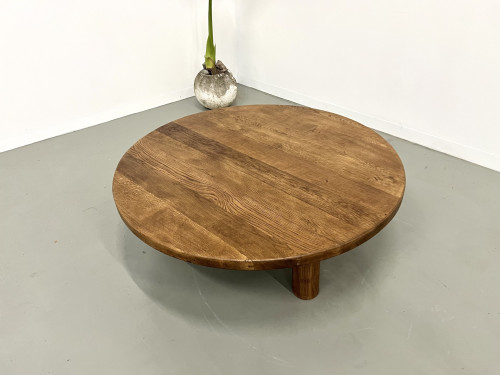 Table basse moderniste circulaire en chêne, vue 7