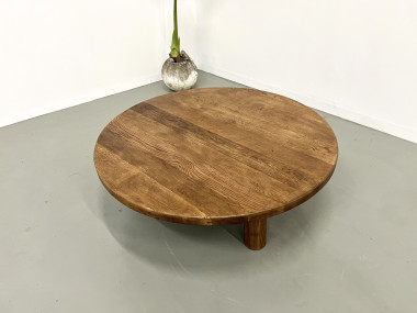 Table basse moderniste circulaire en chêne, vue 7