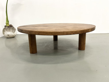 Table basse moderniste circulaire en chêne, vue 8