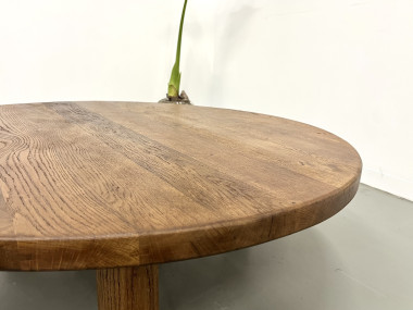 Table basse moderniste circulaire en chêne, vue 10
