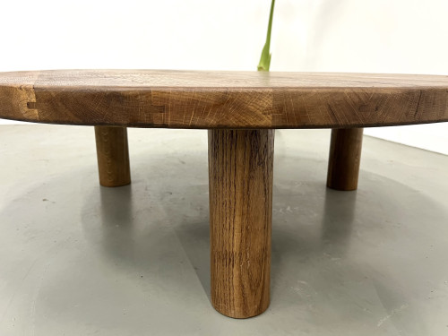 Table basse moderniste circulaire en chêne, vue 11