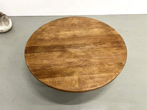 Table basse moderniste circulaire en chêne, vue 15