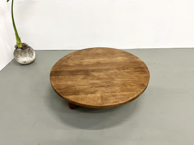 Table basse moderniste circulaire en chêne, vue 16