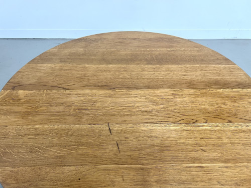 Table basse circulaire en chêne massif, vue 5