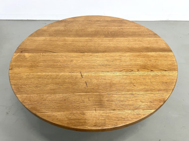Table basse circulaire en chêne massif, vue 6