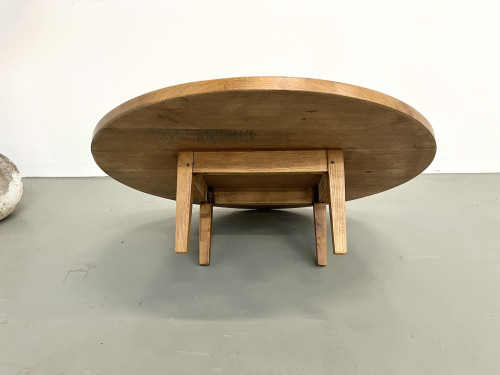 Table basse circulaire en chêne massif, vue 8