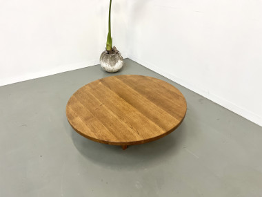 Table basse circulaire en chêne massif, vue 10