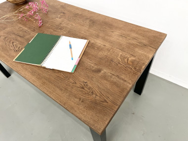 Table à manger années 70 piétement métal, vue 8