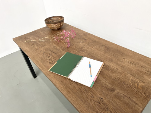 Table à manger années 70 piétement métal, vue 9