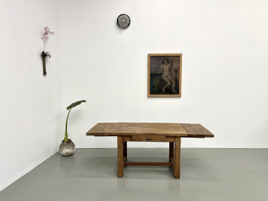 Petite table de ferme à rallonges, vue 1