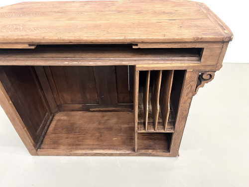 Petit comptoir de commerce ancien en chêne, vue 10