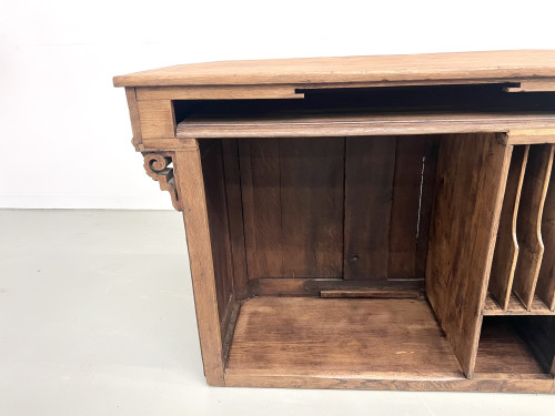 Petit comptoir de commerce ancien en chêne, vue 11