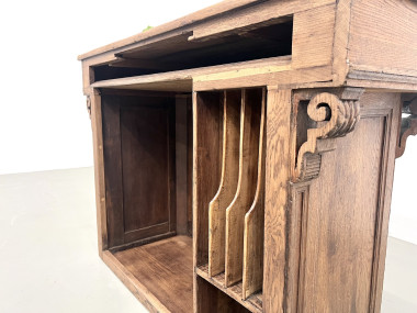 Petit comptoir de commerce ancien en chêne, vue 16