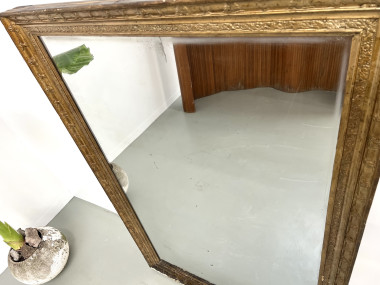 Grand miroir ancien doré, vers 1900., vue 11