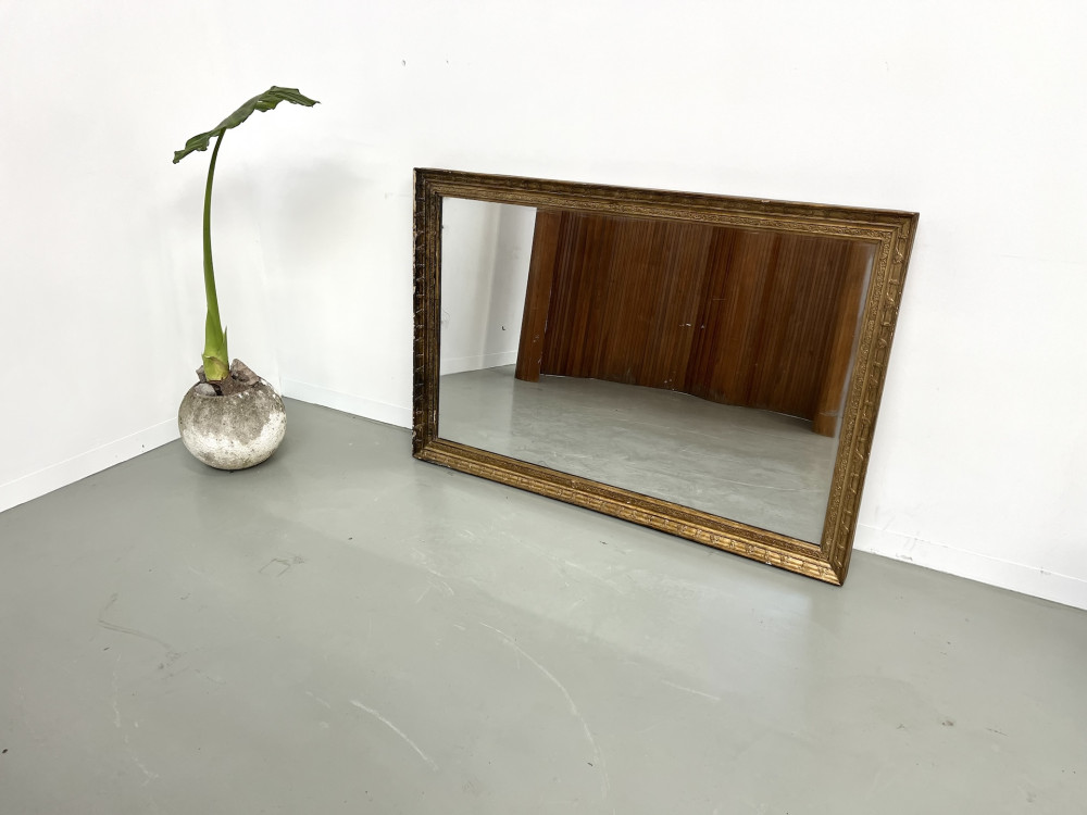 Grand miroir ancien doré, vers 1900., vue 1