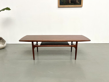 Grande table basse scandinave en teck par Robert Christensen, vue 2