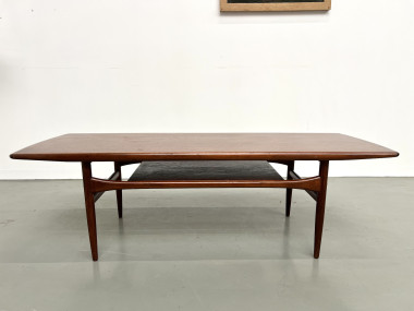 Grande table basse scandinave en teck par Robert Christensen, vue 3