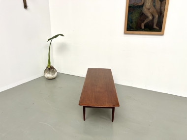 Grande table basse scandinave en teck par Robert Christensen, vue 10