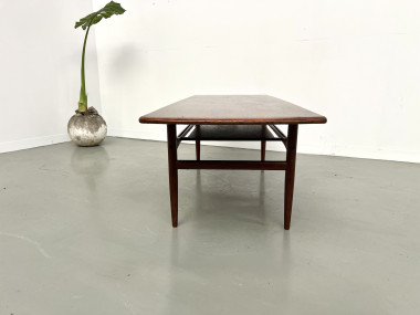 Grande table basse scandinave en teck par Robert Christensen, vue 11