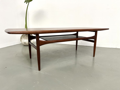 Grande table basse scandinave en teck par Robert Christensen, vue 14