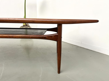 Grande table basse scandinave en teck par Robert Christensen, vue 15