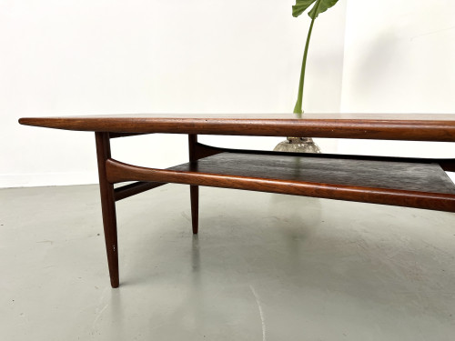 Grande table basse scandinave en teck par Robert Christensen, vue 16